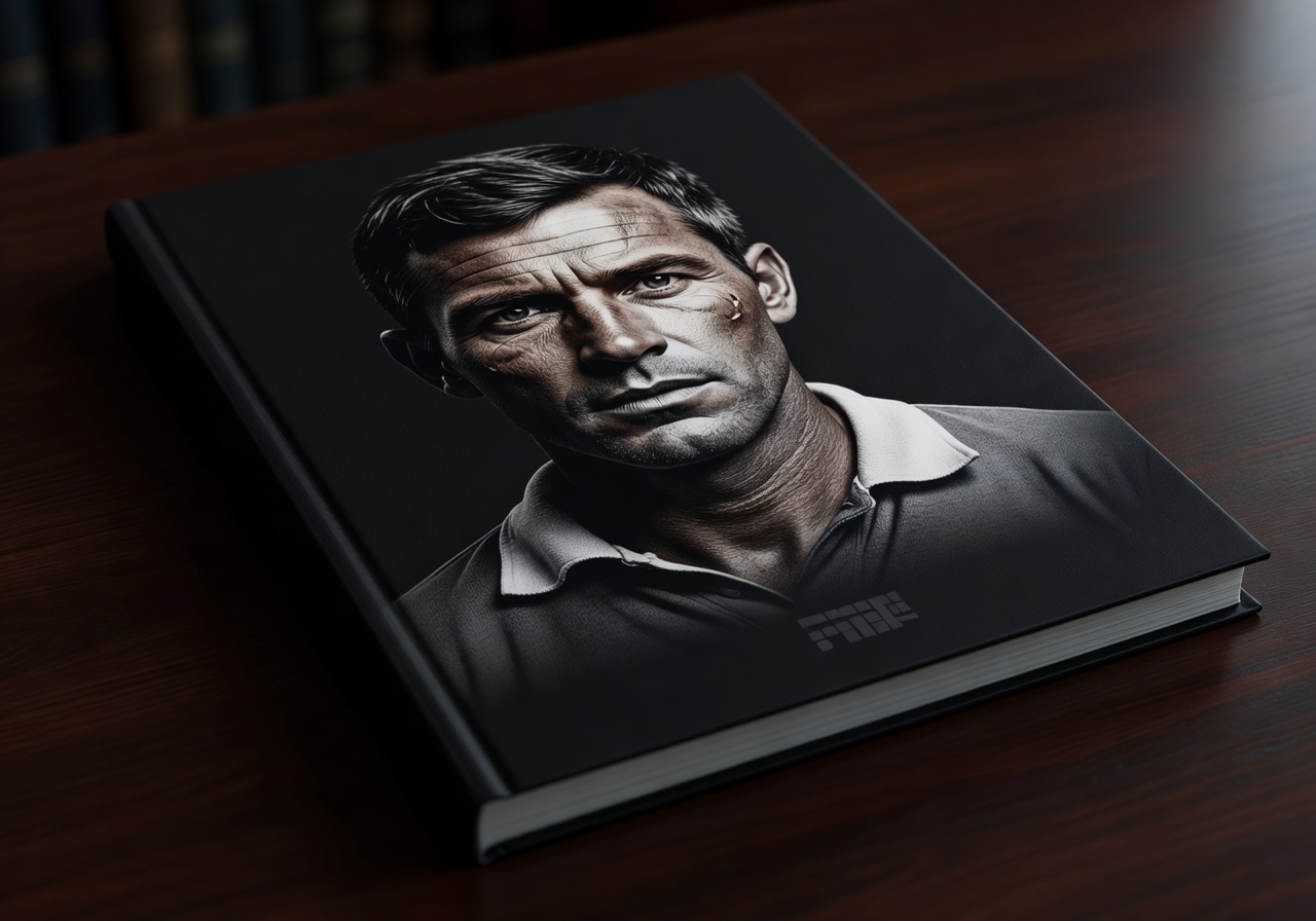 Sports leadership hardback with monochrome athlete portrait