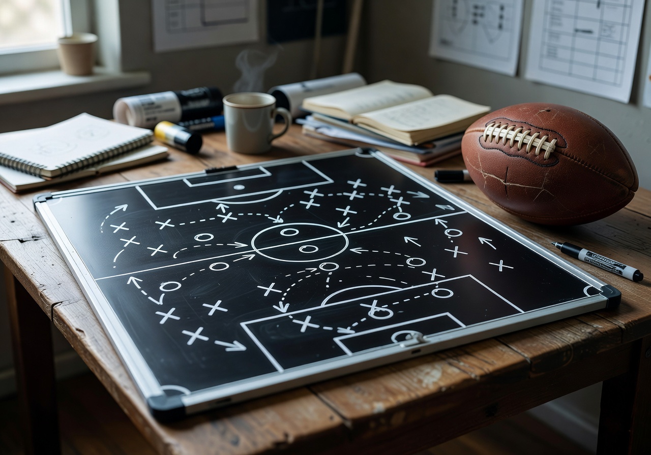 Football book cover with tactical board